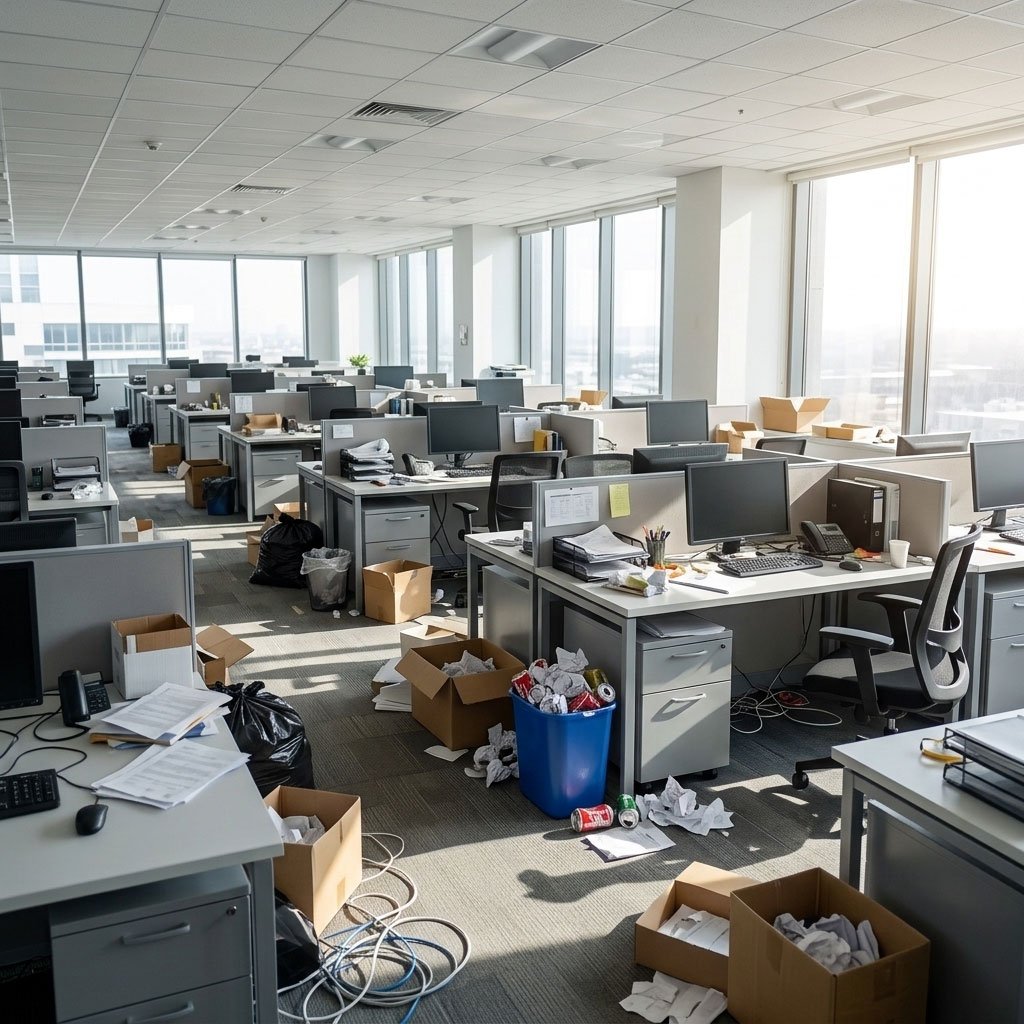 Office before cleaning